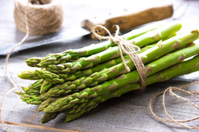 Stem vegetables include asparagus, rhubarb, and celery.