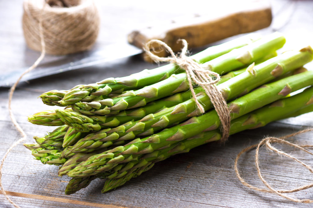 Stem vegetables include asparagus, rhubarb, and potato.